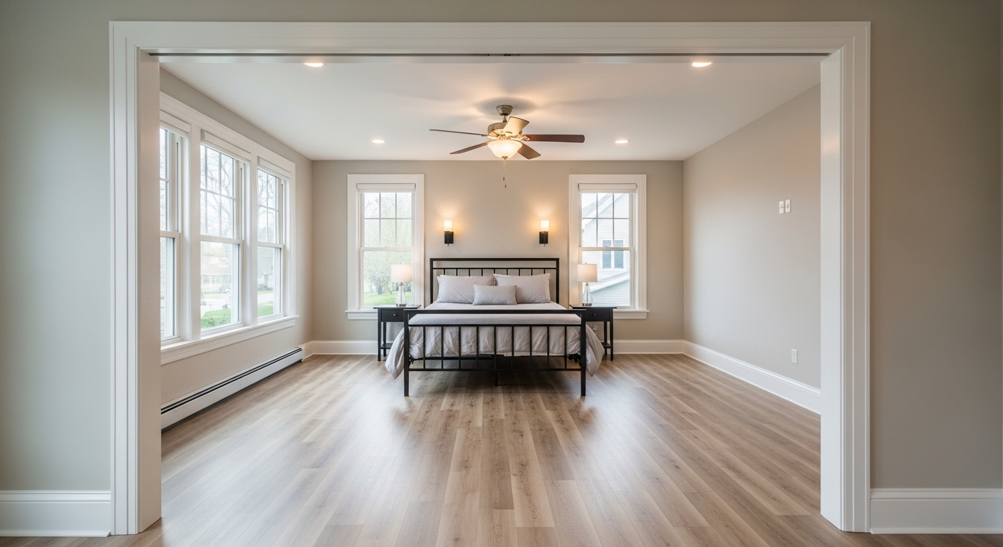 Accessibility & Aging-in-Place 8 A garage converted into a first-floor accessible living suite, featuring a wide doorway and a barrier-free layout.